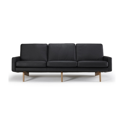Haslev sofa | 3. personers sofa | Sort læder